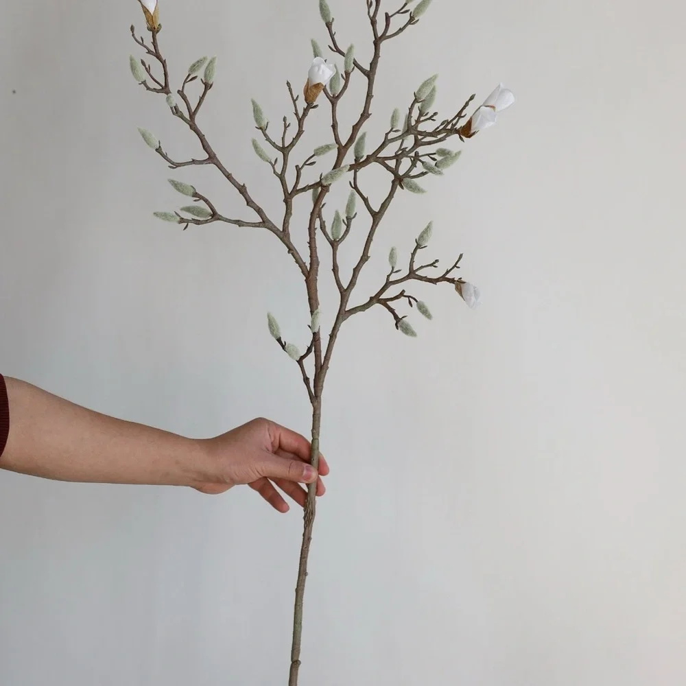 Magnolia budding & bloom realistic branches approximately 38” long, extra tall